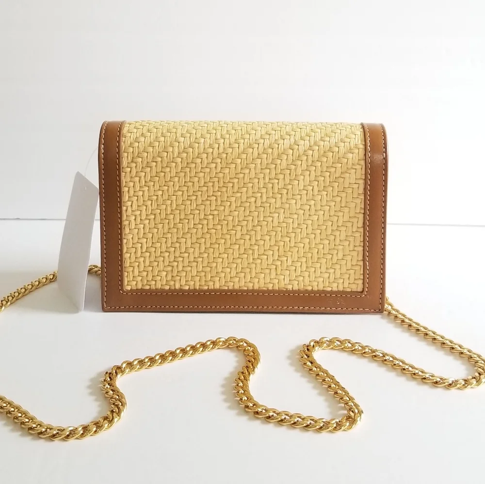 Alexander McQueen Raffia Skull Crossbody Bag Natural Camel - Picture 2 of 10